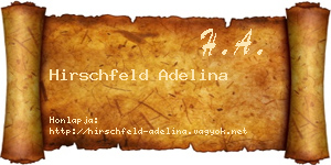 Hirschfeld Adelina névjegykártya